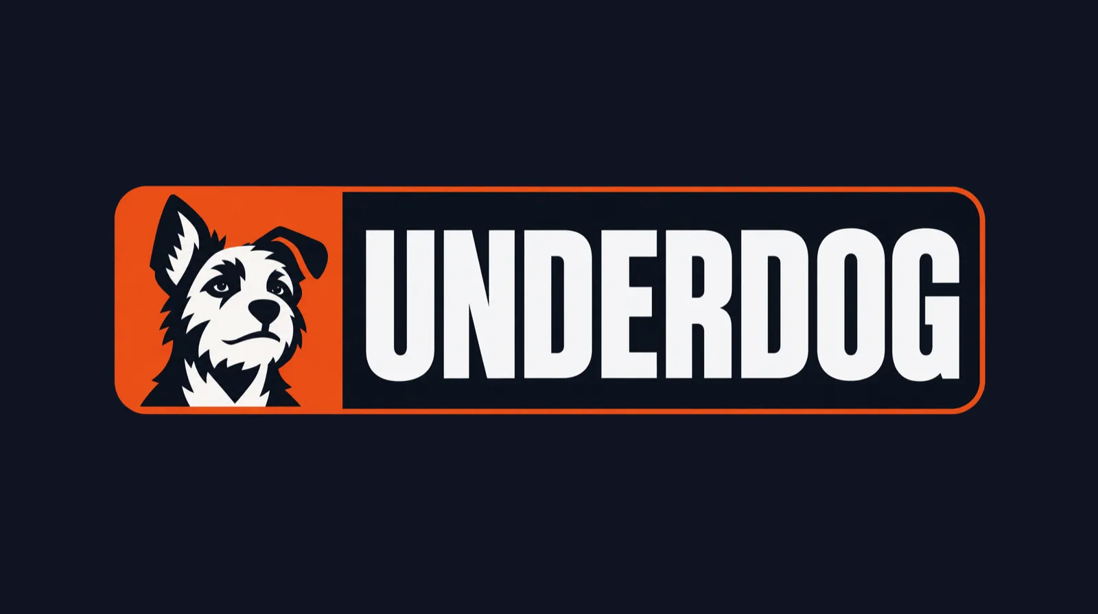 The ZeroCrew Underdog badge: a scruffy dog looking up on an orange tab, beside the word UNDERDOG in white on navy